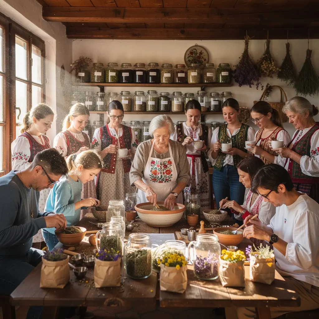 Mirisni čaj od lavande poslužen uz tradicionalne kolače.