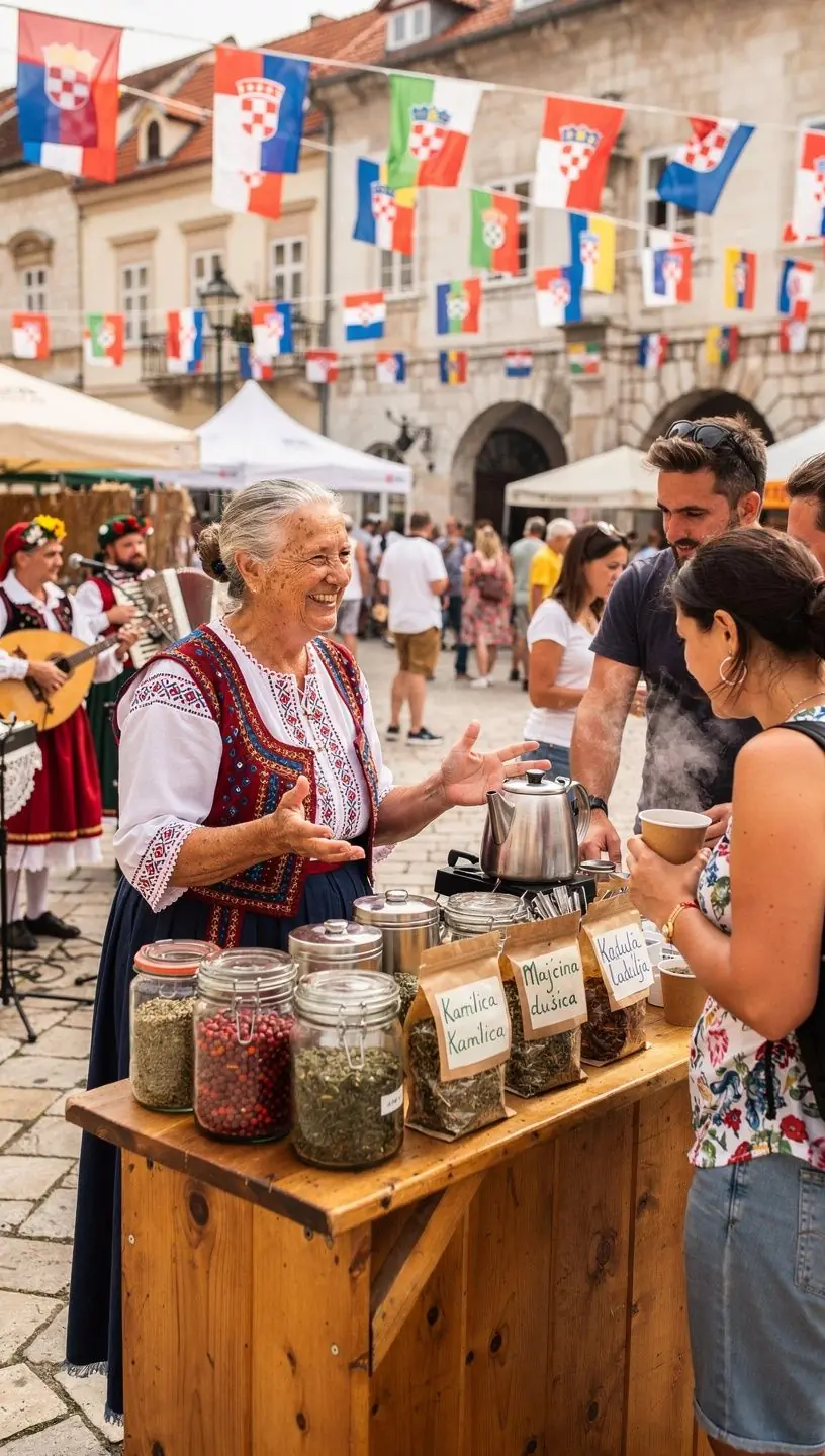 Suhe cvjetne latice i listovi mente u prekrasnoj keramičkoj šalici.