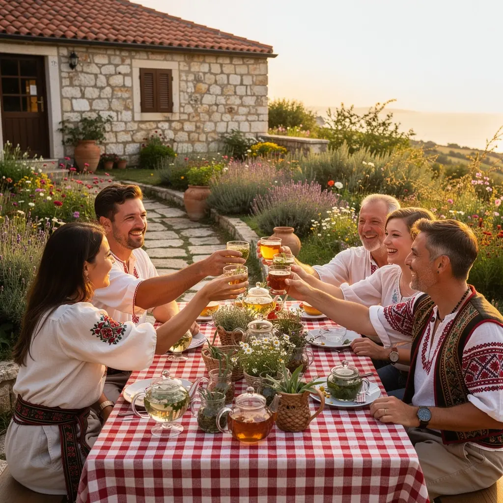 Stari recepti za biljne čajeve ispisani na starom papiru.