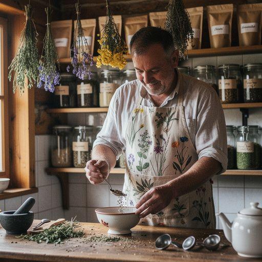 Kolekcija prirodnih čajeva iz Hrvatske s oznakama okusa na ambalaži.